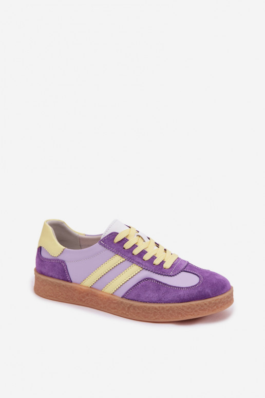 Peau Chaussures modèle baskets Féminin S.Barski LR61-7059 Couleur violette