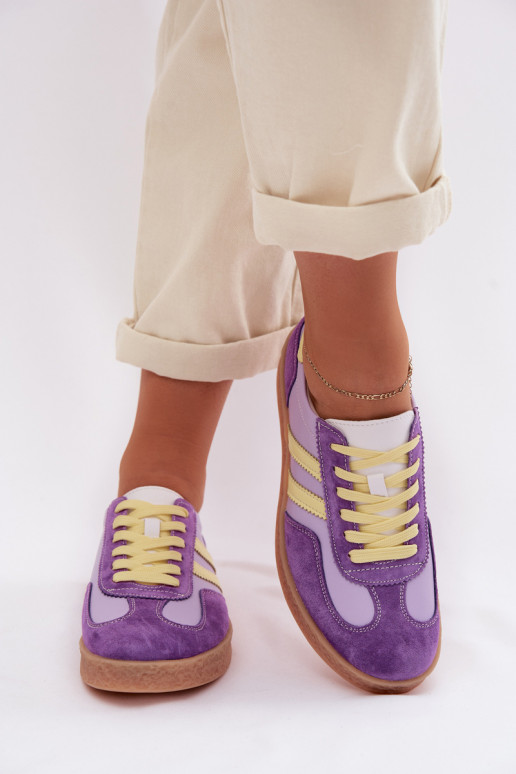 Peau Chaussures modèle baskets Féminin S.Barski LR61-7059 Couleur violette