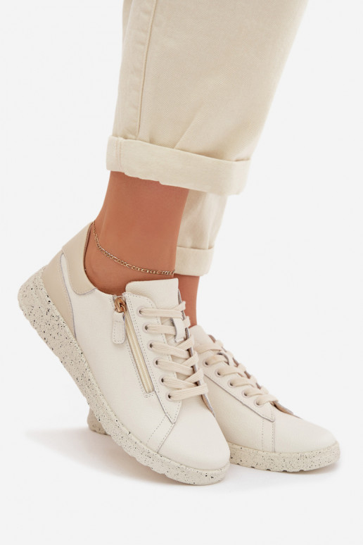 Peau chaussures Féminin avec fermetures éclair beige Dorothea