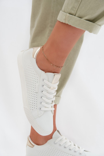 Baskets de sport pour femmes en simili cuir Big Star TT274020 couleur blanche