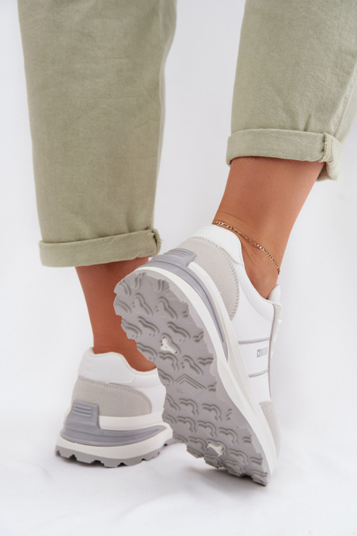 Chaussures modèle baskets baskets Féminin Big Star TT274879 HI-POLY SYSTEM Blanc-couleur grise