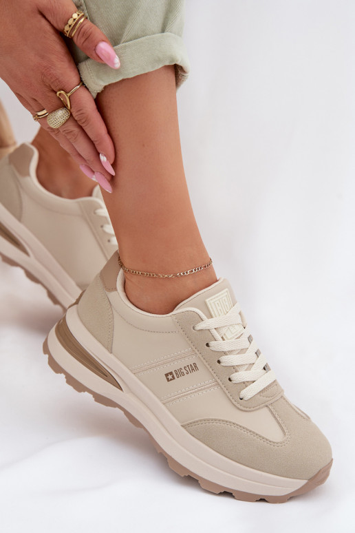 Chaussures modèle baskets baskets Féminin Big Star TT274876 HI-POLY SYSTEM beige