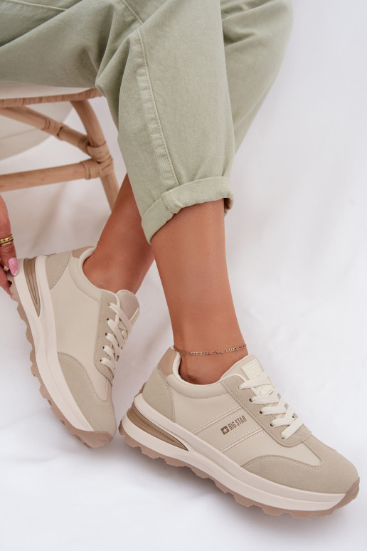 Chaussures modèle baskets baskets Féminin Big Star TT274876 HI-POLY SYSTEM beige