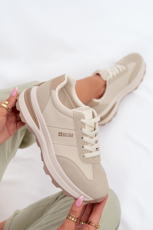 Chaussures modèle baskets baskets Féminin Big Star TT274876 HI-POLY SYSTEM beige