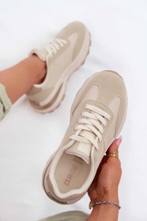 Chaussures modèle baskets baskets Féminin Big Star TT274876 HI-POLY SYSTEM beige