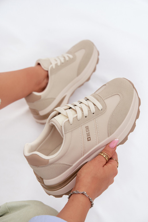 Chaussures modèle baskets baskets Féminin Big Star TT274876 HI-POLY SYSTEM beige