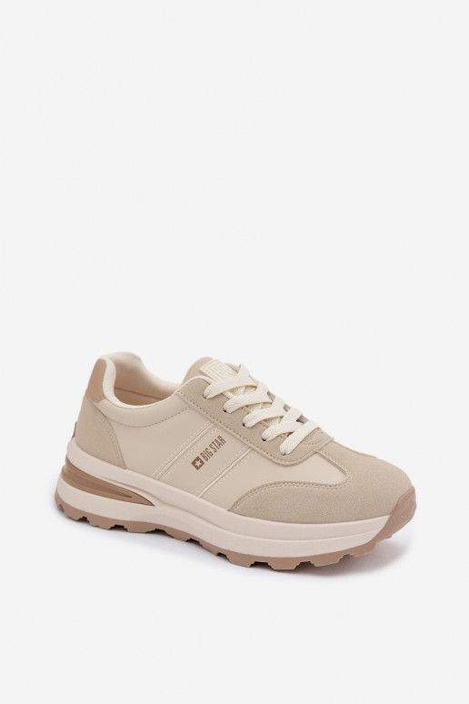 Chaussures modèle baskets baskets Féminin Big Star TT274876 HI-POLY SYSTEM beige