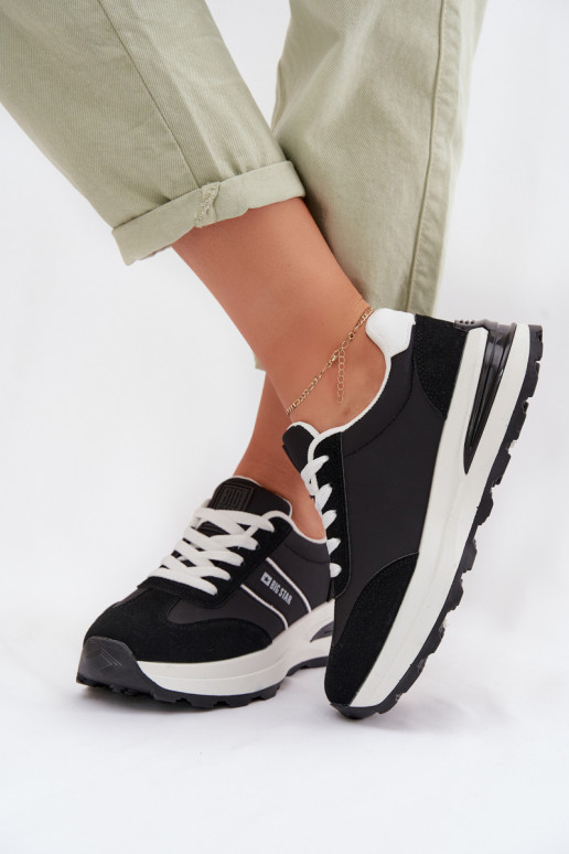 Chaussures modèle baskets baskets Féminin Big Star TT274877 HI-POLY SYSTEM couleur noire