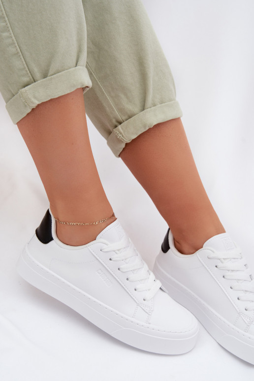 Chaussures modèle baskets Féminin en cuir écologique Big Star TT274928 HI-POLY SYSTEM couleur blanche