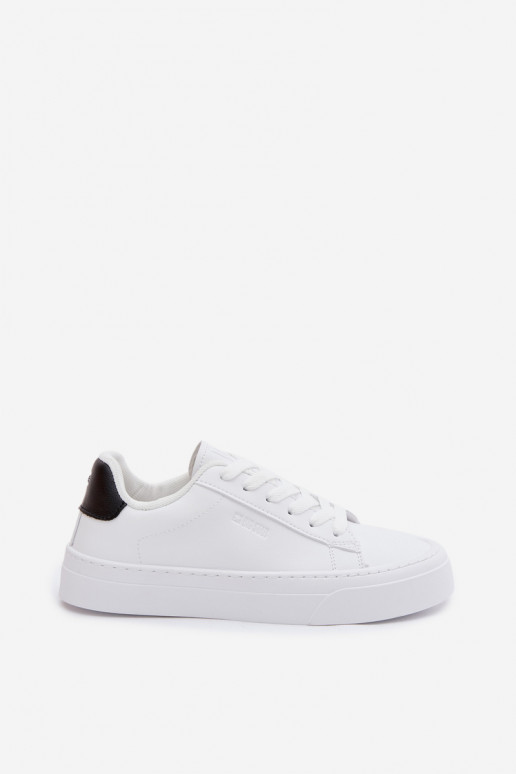 Chaussures modèle baskets Féminin en cuir écologique Big Star TT274928 HI-POLY SYSTEM couleur blanche