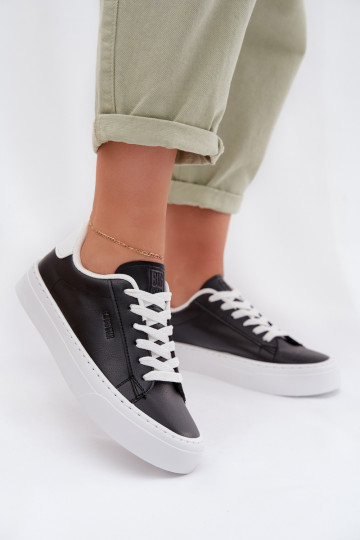 Bottes de style sportif pour femmes en simili cuir Big Star TT274927 HI-POLY SYSTEM couleur noire