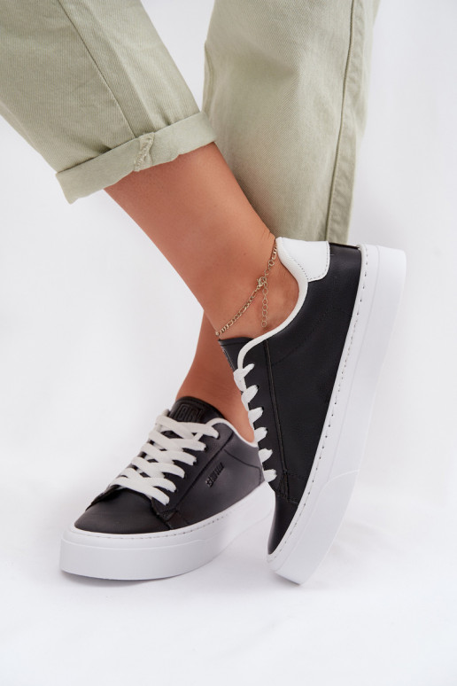 Chaussures modèle baskets Féminin en cuir écologique Big Star TT274927 HI-POLY SYSTEM couleur noire