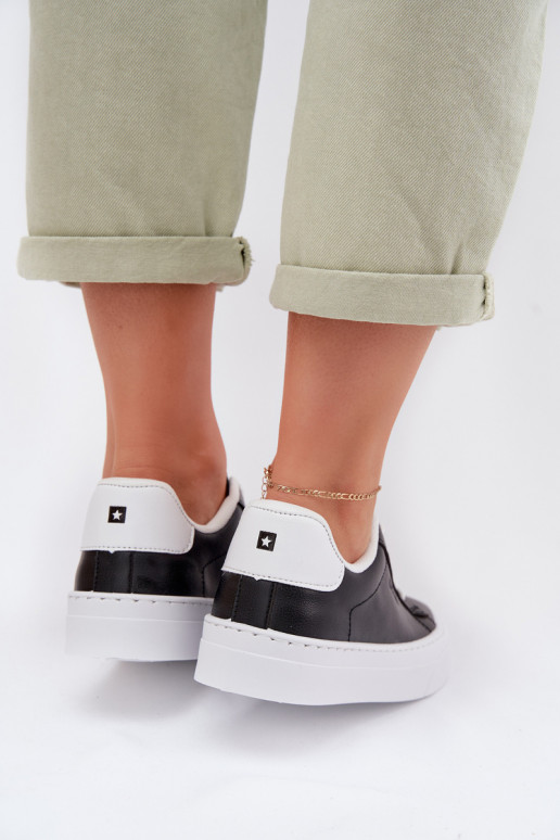 Chaussures modèle baskets Féminin en cuir écologique Big Star TT274927 HI-POLY SYSTEM couleur noire