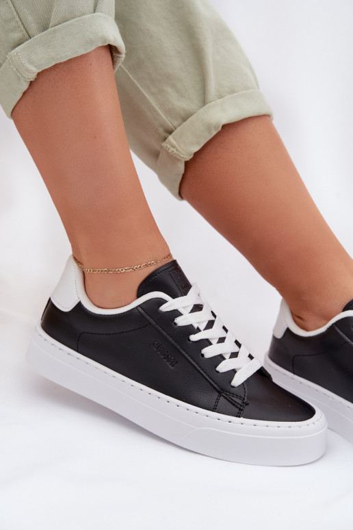 Chaussures modèle baskets Féminin en cuir écologique Big Star TT274927 HI-POLY SYSTEM couleur noire