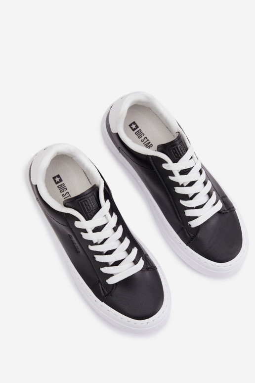 Chaussures modèle baskets Féminin en cuir écologique Big Star TT274927 HI-POLY SYSTEM couleur noire