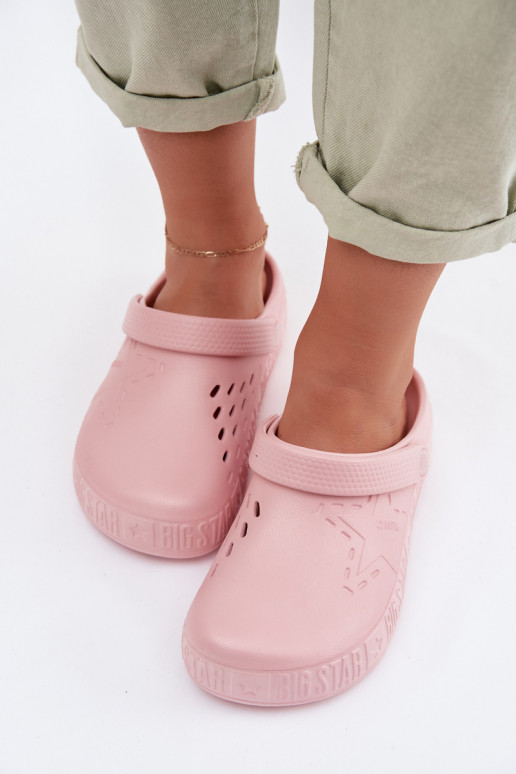 Chaussons Sabots Féminin Pantoufles légères Big Star TT274A080 couleur rose