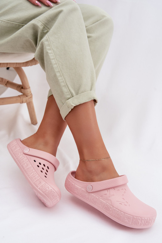 Chaussons Sabots Féminin Pantoufles légères Big Star TT274A080 couleur rose