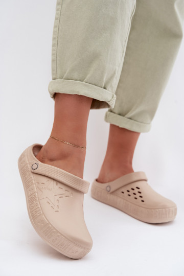 Chaussons légers clogs pour femmes Big Star TT274A083 couleur sable 2