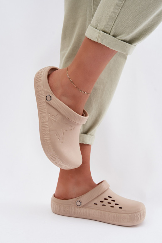 Chaussons Sabots Féminin Pantoufles légères Big Star TT274A083 beige