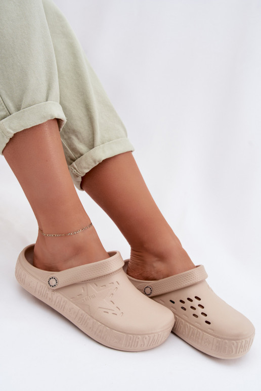 Chaussons Sabots Féminin Pantoufles légères Big Star TT274A083 beige