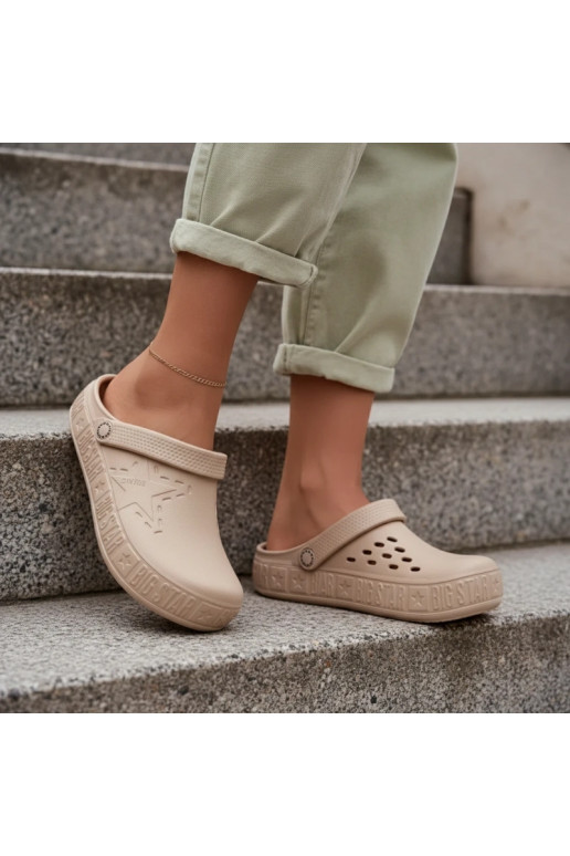 Chaussons Sabots Féminin Pantoufles légères Big Star TT274A083 beige