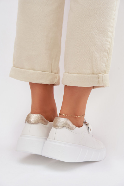 Peau chaussures Féminin avec fermetures éclair couleur blanche Althea