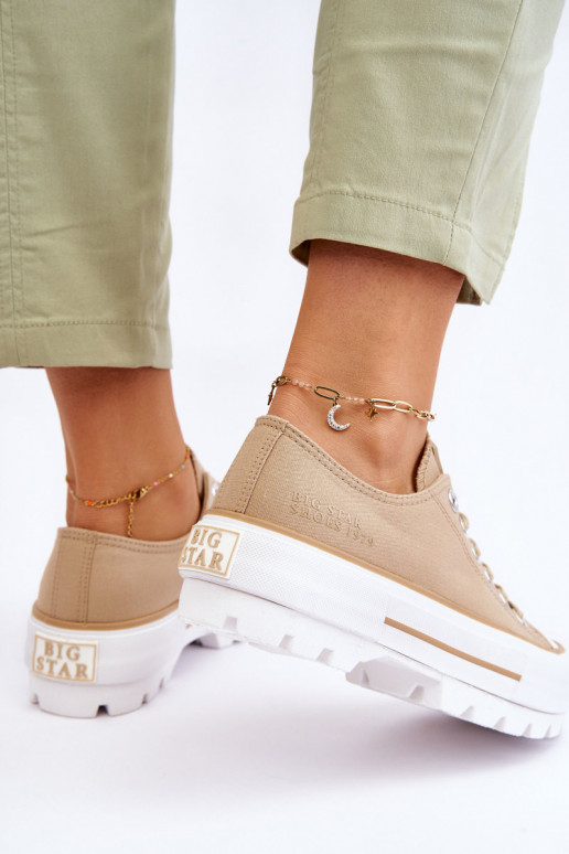  chaussures décontractées avec une plateforme Big Star LL274154 beige