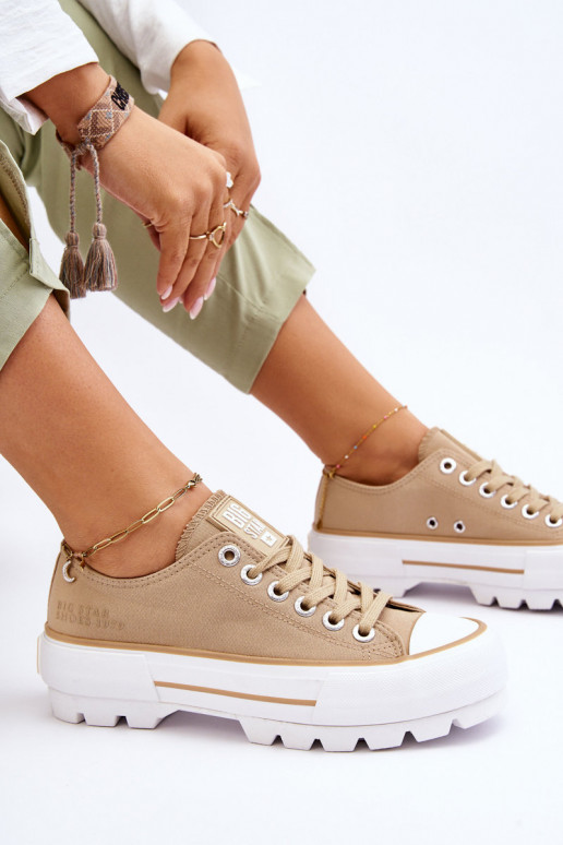  chaussures décontractées avec une plateforme Big Star LL274154 beige