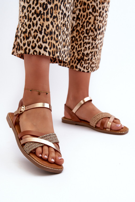 Sandales pour femmes en cuir écologique Sergio Leone SK085H marron