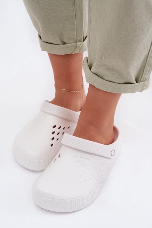 Chaussons Sabots Féminin Pantoufles légères Big Star TT274A081 couleur blanche