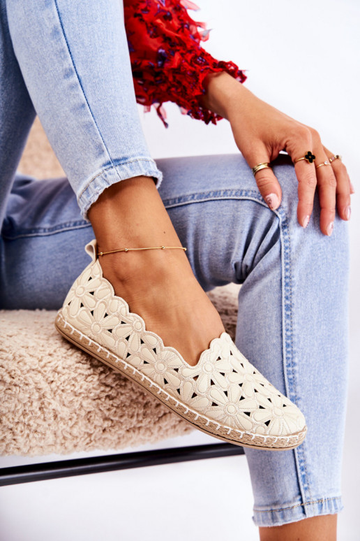 Féminin Un modèle convaincant Ballerines avec des fleurs beige Vennice