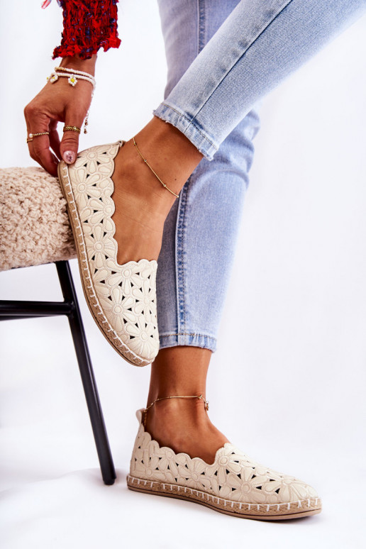 Féminin Un modèle convaincant Ballerines avec des fleurs beige Vennice