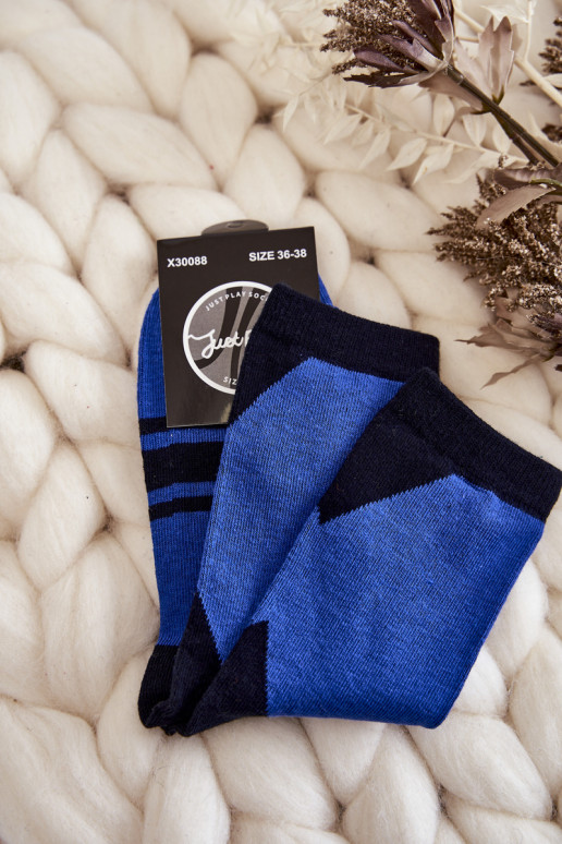 Chaussettes Deux nuances avec des bandes bleu-couleur noire