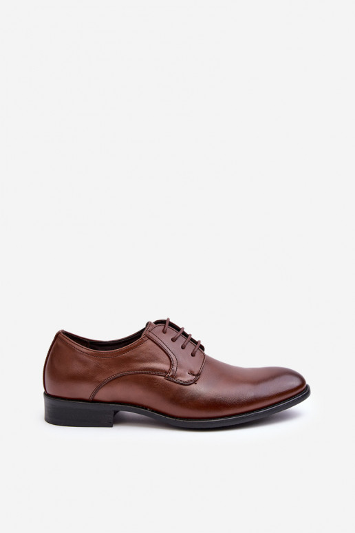 Mâle Peau chaussures marron Harene
