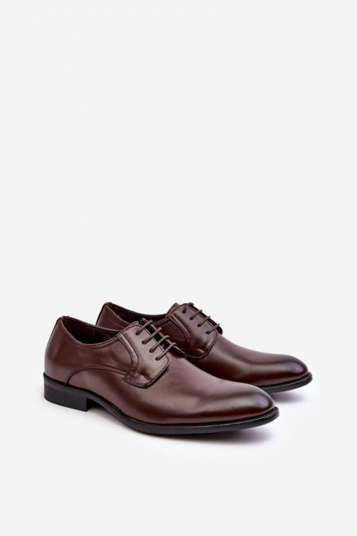 Mâle Peau chaussures marron foncé Harene