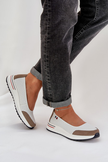 Ballerines Sur un coin couleur blanche Nelviera