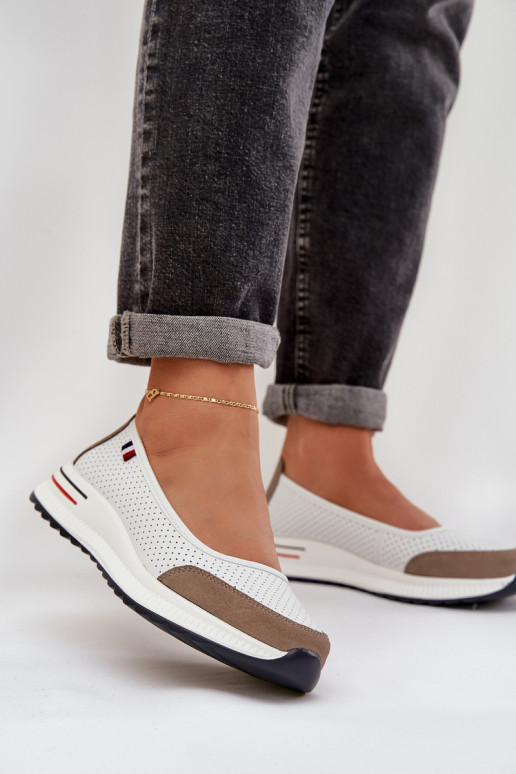 Ballerines Sur un coin couleur blanche Nelviera