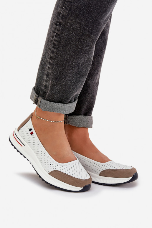 Ballerines Sur un coin couleur blanche Nelviera