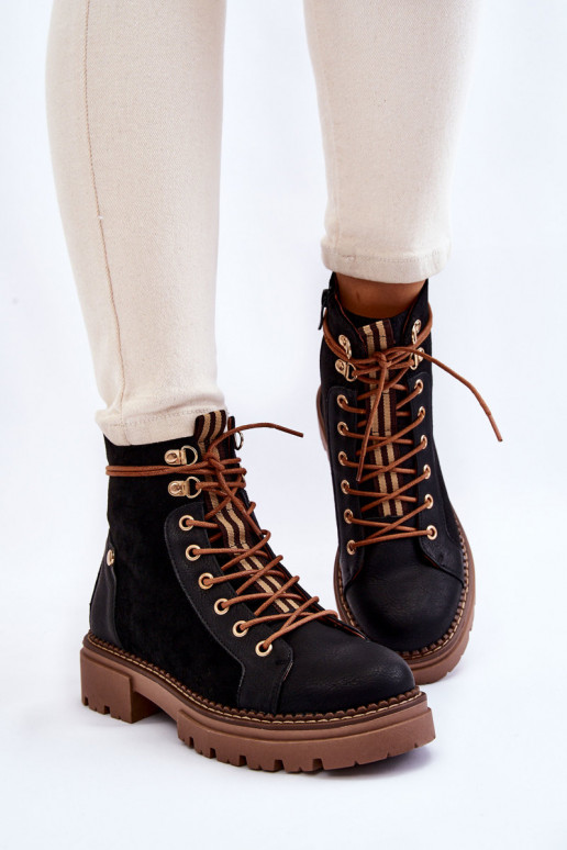 en daim réchauffer Bottes chaussures couleur noire Alette