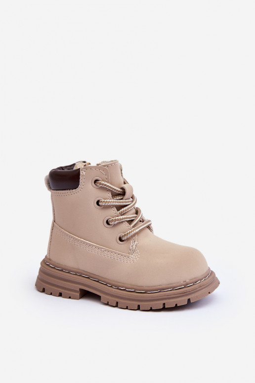 Bottes pour enfants chaussures avec fermetures éclair beige Bansi