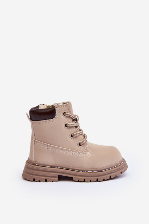 Bottes pour enfants chaussures avec fermetures éclair beige Bansi