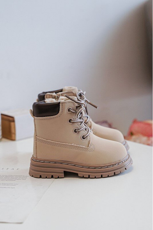 Bottes pour enfants chaussures avec fermetures éclair beige Bansi