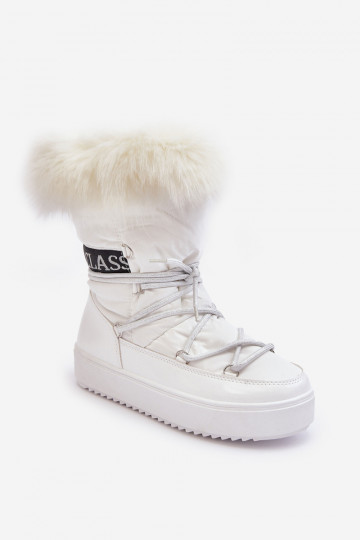 Bottes de neige pour femmes avec lacets couleur blanche Santero 2