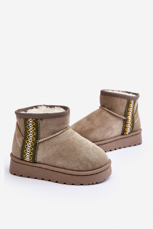 Bottes de neige Bottes réchauffer Puéril couleur verte Leonora