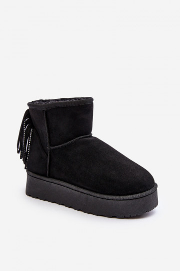 Bottes de neige pour femmes Lirico avec plateforme et franges en noir