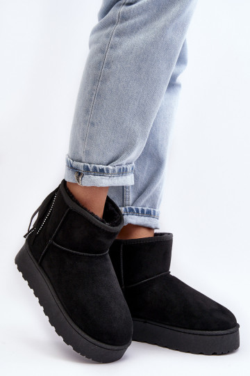 Bottes de neige pour femmes Lirico avec plateforme et franges en noir 2
