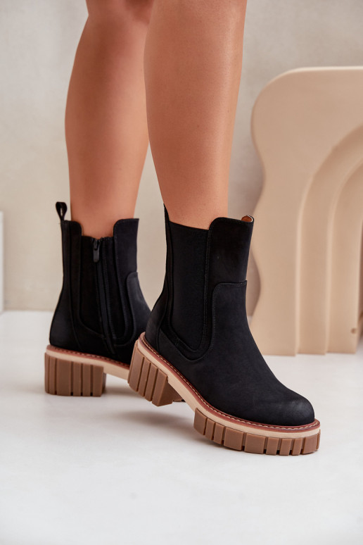 bottes élégantes Au Château réchauffer couleur noire Linneviae