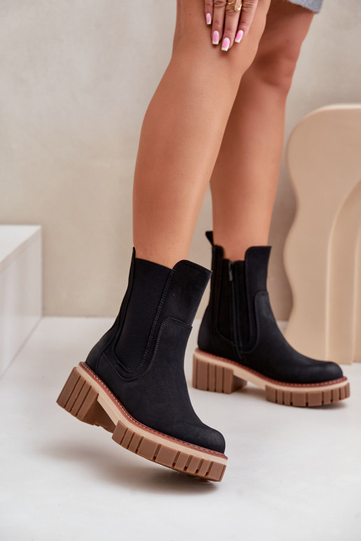 bottes élégantes Au Château réchauffer couleur noire Linneviae