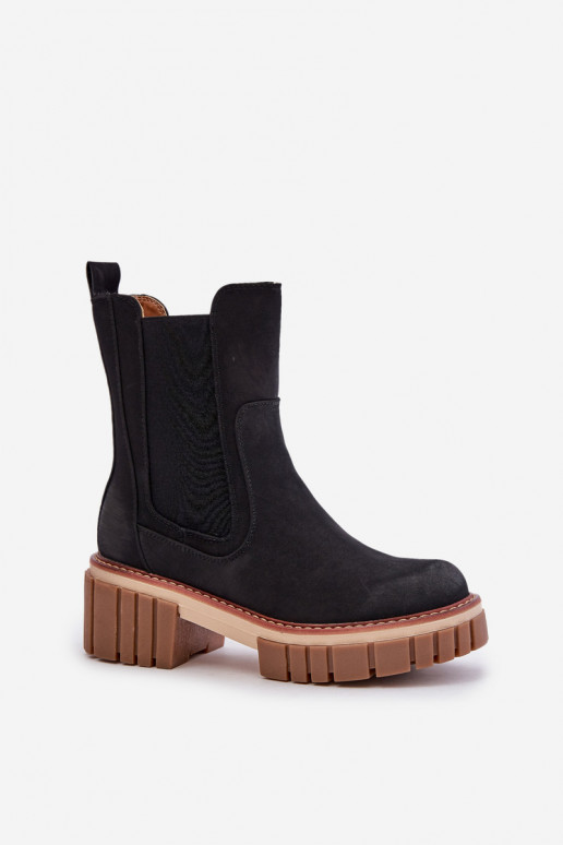 bottes élégantes Au Château réchauffer couleur noire Linneviae