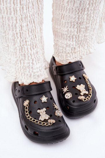 Pantoufles légères Pantoufles pour femmesPrzypinkami couleur noire Linaviela 2